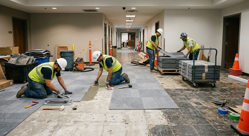 Our team working on Flooring Service projects in Toms River, NJ